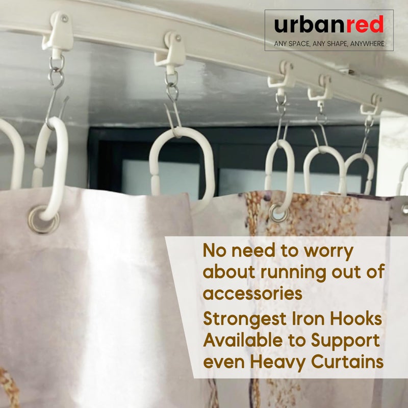 UrbanRed Flexible Ceiling Curtain Track - Room Divider, Curtain Rod, Wall Divider curtain, Ceiling Mount, RV Rail, Shower Corner, Long Curved Hospital Privacy System (White, Accessory Kit) - Image 4